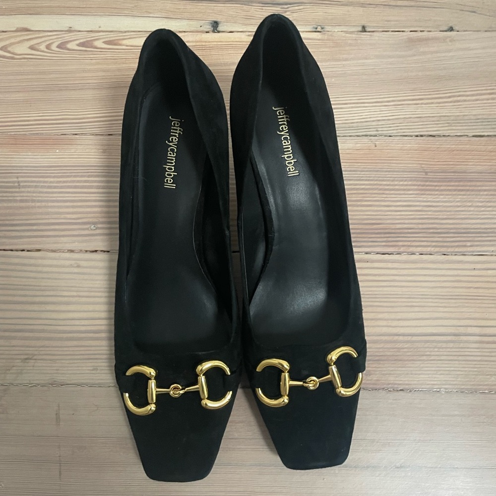 Jeffery Campbell black suede pumps